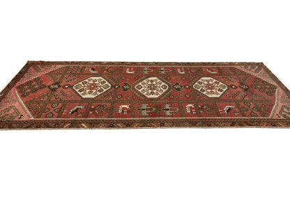 Semi-Antique Vintage Oriental Runner Rug
