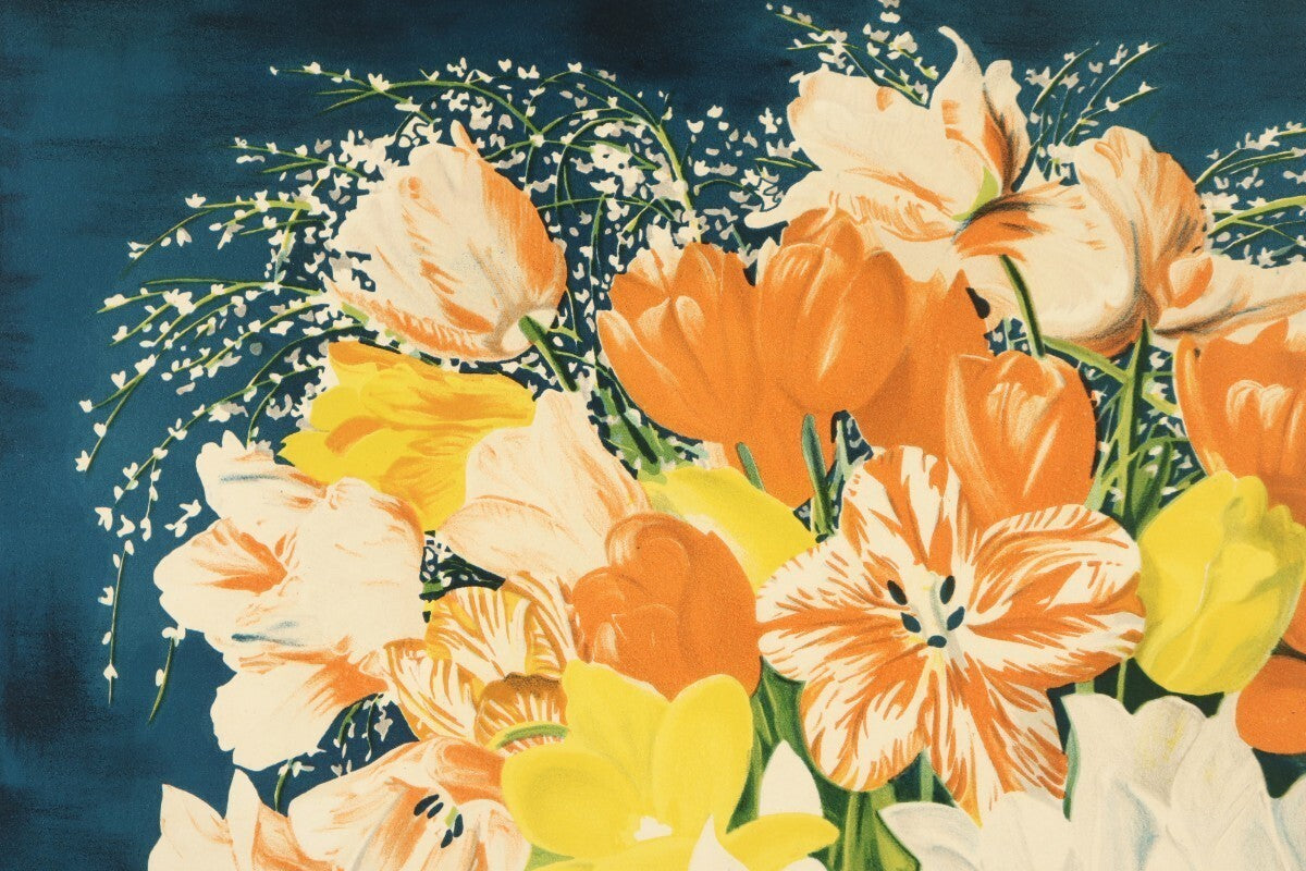 Mois Kisling Large Bouquet Of Tulips 1952 Lithograph Signed Jean Kisling Ed50