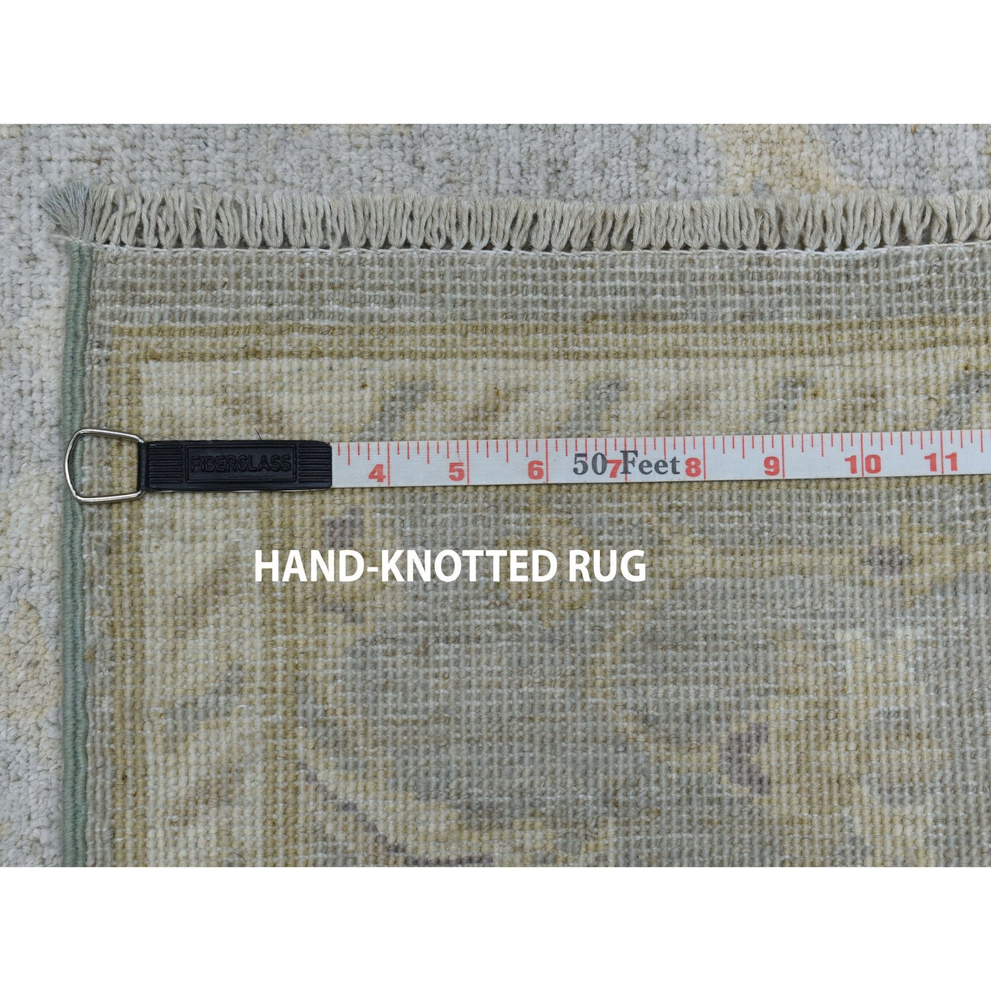 2'7"X9'9" White Wash Peshawar Pure Wool Handmade Oriental Runner Rug