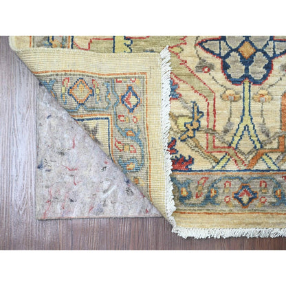 3'1"X10' Ivory Bijar Garus Design Hand Knotted Wool Runner Oriental Rug
