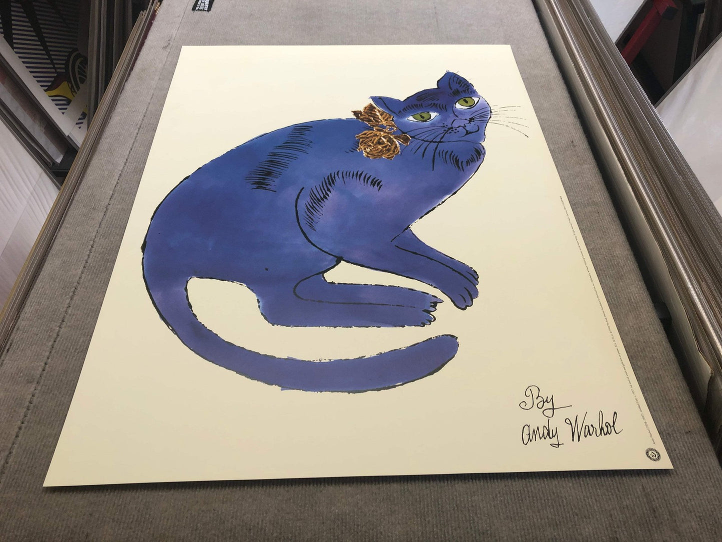 Andy Warhol Cat (Blue) " Poster Pop Art