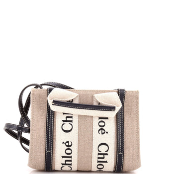 Chloe Woody Convertible Tote Canvas With Leather Mini