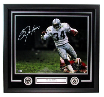 Bo Jackson Signed/Auto 16X20 Photo Los Angeles Raiders Framed Beckett 192366