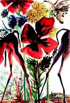 Salvador Dal Lithograph From An Drawing Coa Signed Op Rare