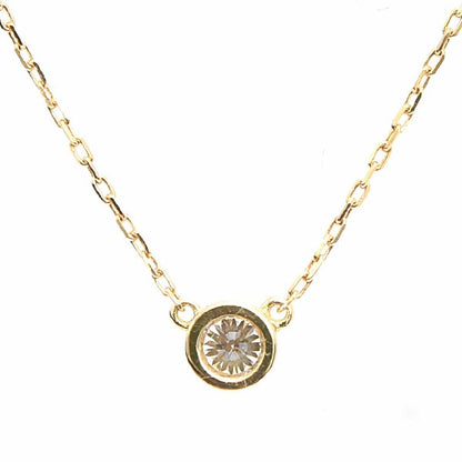 Ahkah Necklace 1P Diamond One-Point Diamond K18 Yellow Gold