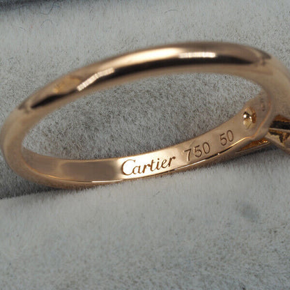Cartier Ring 1895 Solitaire Diamond 0.18Ct E Vvs2 Ex Eu50 18K Rg
