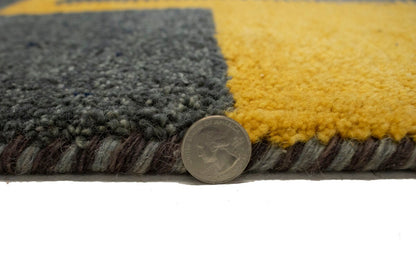Handmade Indo-Gabbeh Oriental Rug Geometric