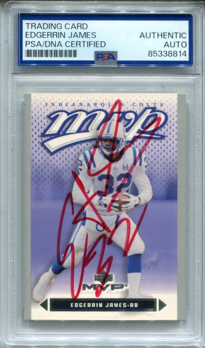 Edgerrin James 2003 Upper Deck Mvp #90 Psa Auto