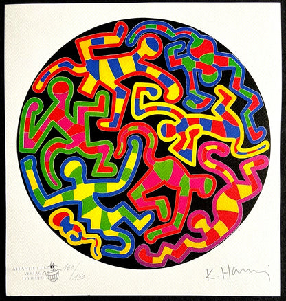 Keith Haring Lithograph Coa Signed In Pen Numbered In Pencil Stamp 180 Ese