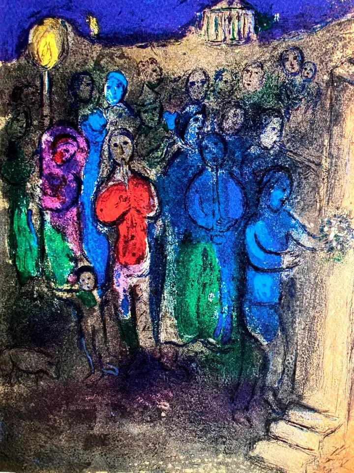 Marc-Chagall Lithograph Hand-Made Coa Hand-Signed Op