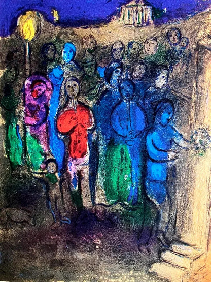 Marc-Chagall Lithograph Hand-Made Coa Hand-Signed Op