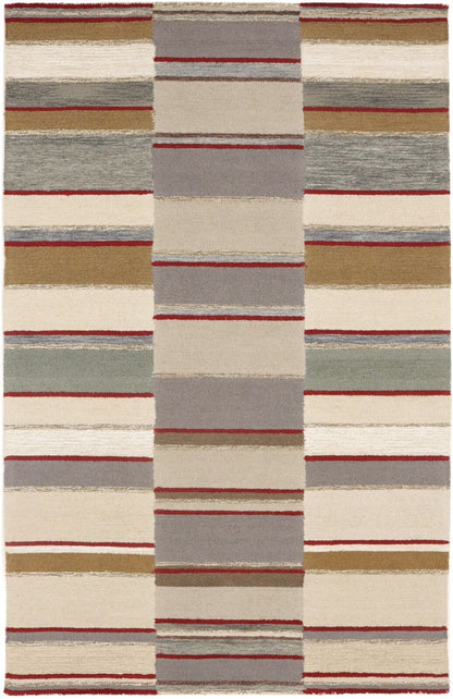 Hand-Tufted Multicolored Stripes 5X8 Modern Area