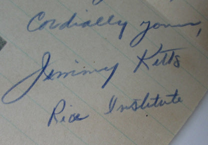 Jimmy Kitts Smu/Rice Owls Head Coach (D. 1952) Signed Note Psa/Dna 145037