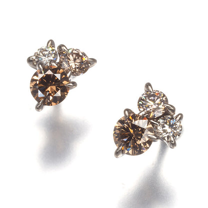 Kashikey Earrings Muku Diamond 0.46Ct 18K 750 Brown Gold
