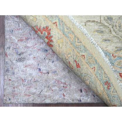 6'X6' White Heriz All Over Design Wool Hand Knotted Round Oriental Rug