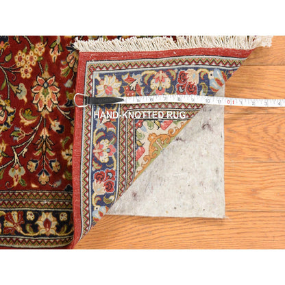 Knotted 2'8"x16'6" Red Runner Rug New Zoroastrian 250 KPSI Pure Wool Hand
