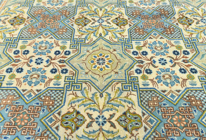 Semi Antique Wool Oriental Rug 9X12 Ft Floral
