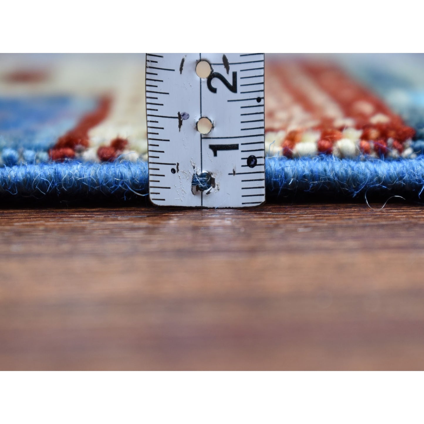 4'X5'10" Colorful Kashkuli Gabbeh Pure Wool Hand-Knotted Oriental Rug