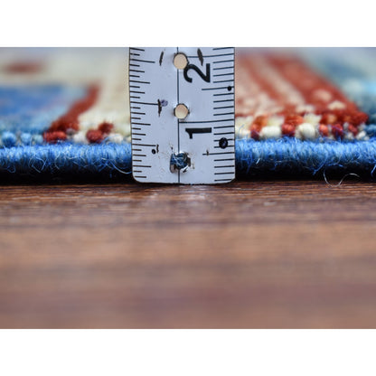 4'X5'10" Colorful Kashkuli Gabbeh Pure Wool Hand-Knotted Oriental Rug