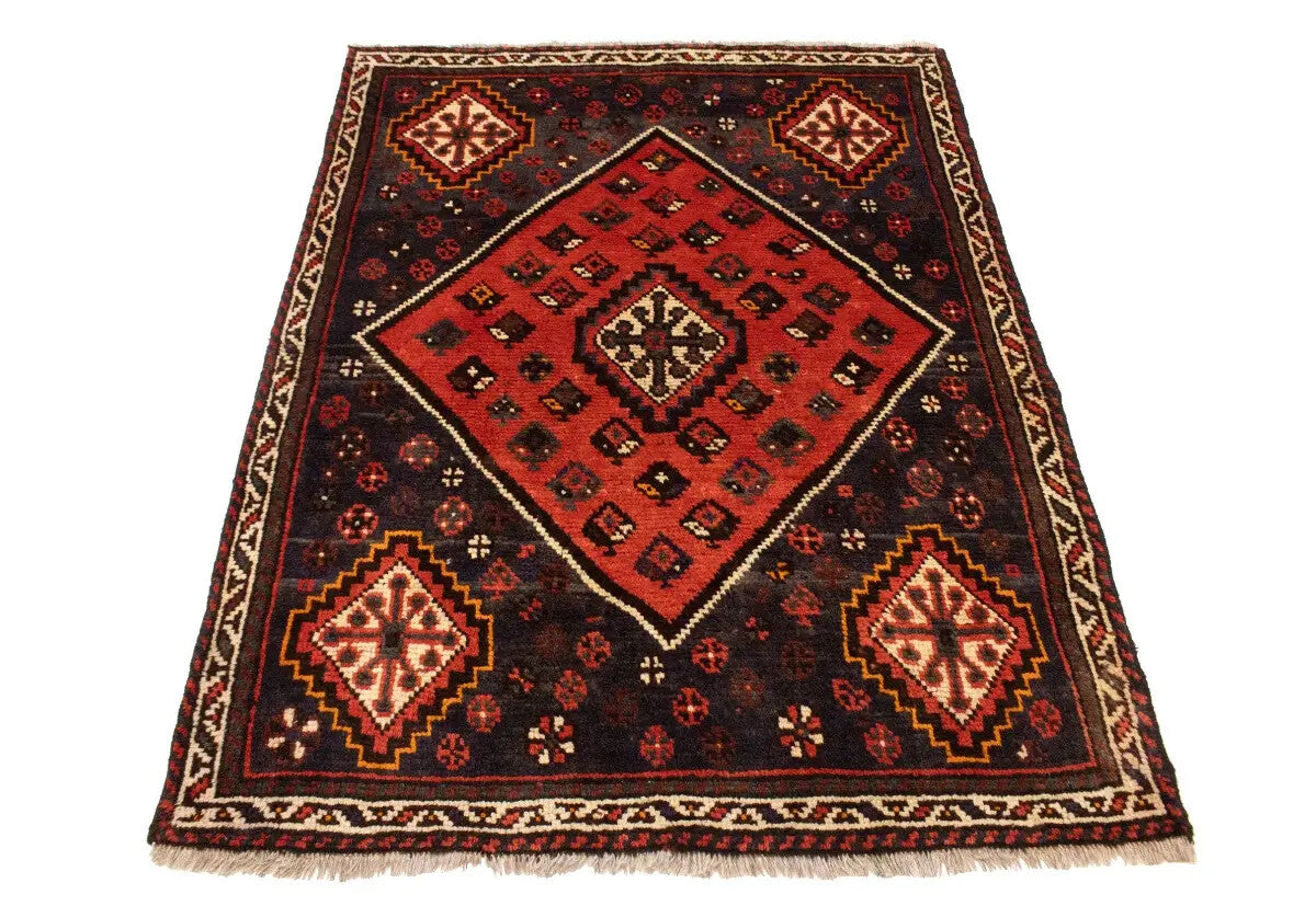 Rare Vintage Handmade Wool Oriental Rug Tribal