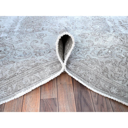 6'3"X9'6" Gray White Wash Cropped Thin Oriental Rug