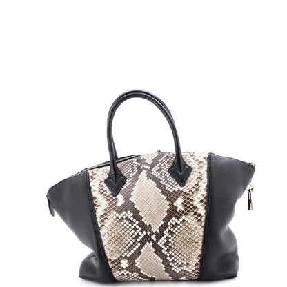 Louis Vuitton Soft Lockit Handbag Leather And Python Pm