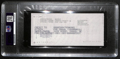 Johnny Unitas Signed 9/1/02 Check Psa/Dna Mint 9 188675