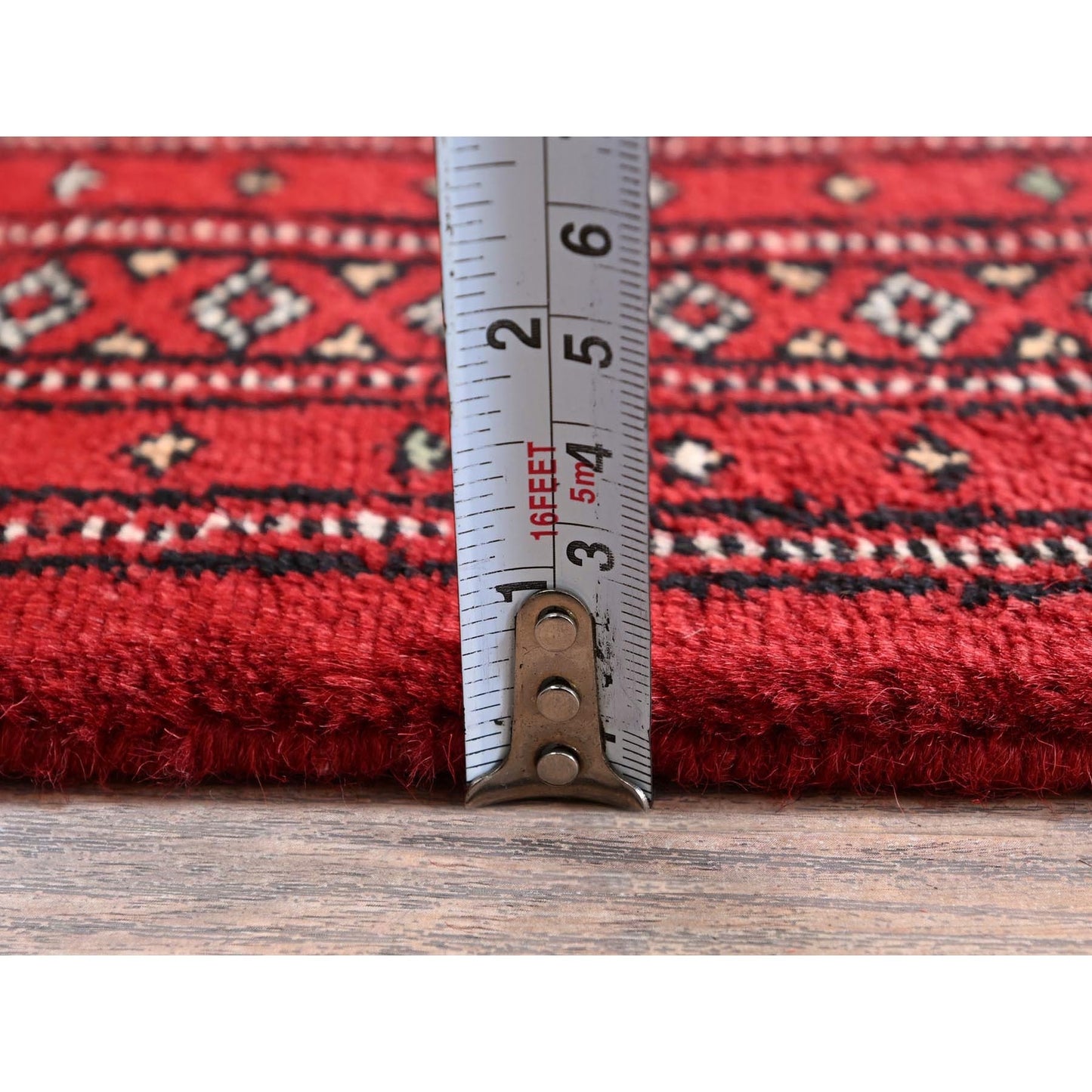 2'X6'2" Lychee Red Princess Bokara Soft Wool Hand Knotted Runner Rug