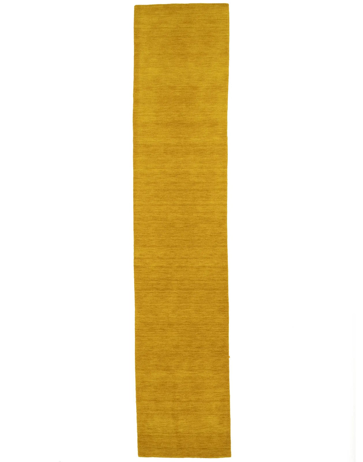 2'7x12'1 Marigold Solid Design Hand-Loomed Gabbeh Wool Runner Rug Carpet