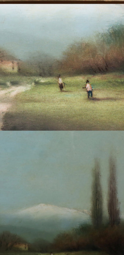 Walter Dusatti (Italy) Original Oil Painting Landscape Countryside Signed Framed