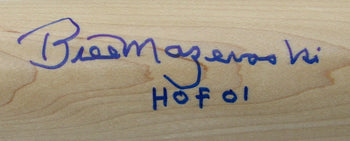 Bill Mazeroski Hof Signed/Inscr Blonde Louisville Slugger Bat Pirates Jsa 199436