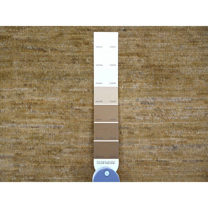 7'10"X9'5" Tawny Brown Plain Solid Pattern Ghazni Wool Hand Knotted Rug