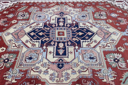 12X18 Ft Oversized Handmade Heriz Serapi Rug