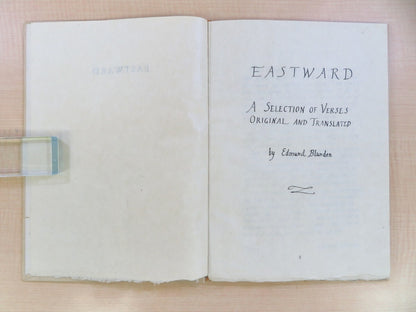 Edmund Blunden "Eastward" Signed Ed250 Blunden Poetry Publication Society