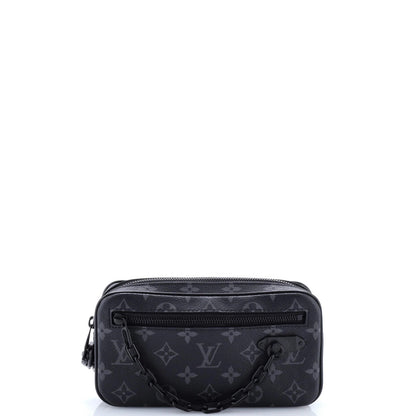 Louis Vuitton Pochette Volga Monogram Eclipse Canvas