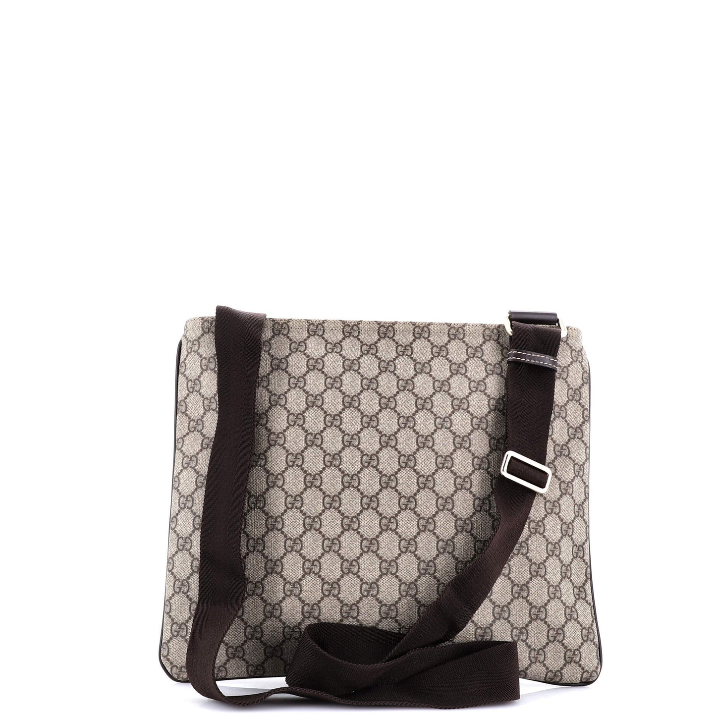 Gucci Zip Top Messenger Bag Gg Coated Canvas Large