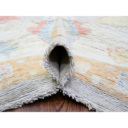 11'X18' Gray Angora Oushak Colors Wool Hand Knotted Oversized Rug