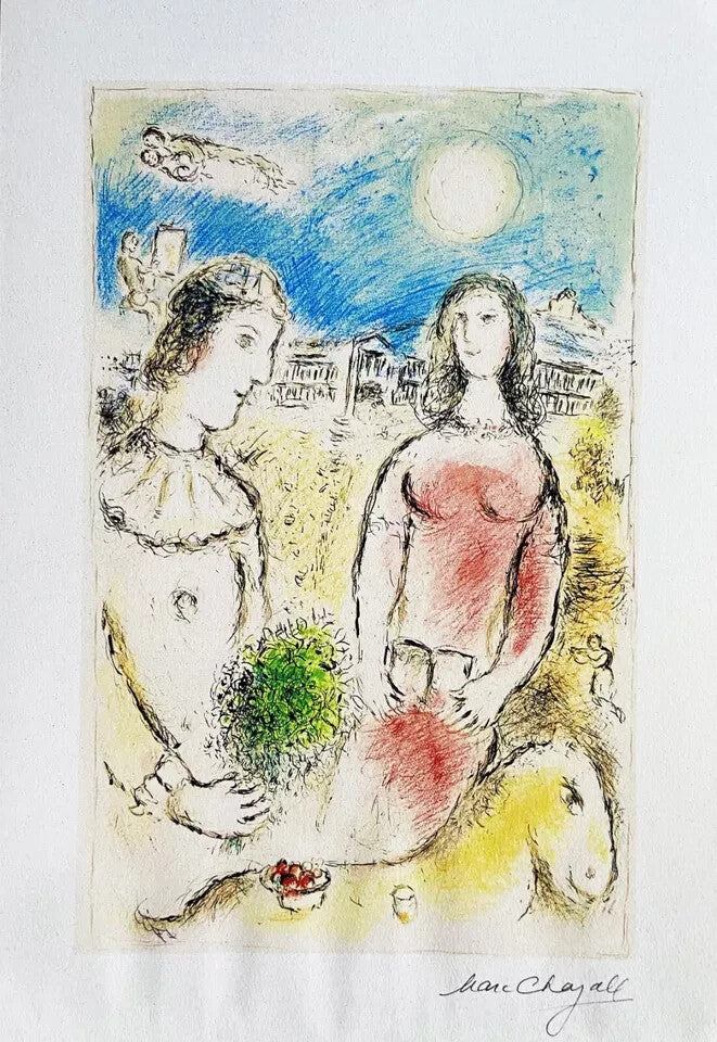 Marc Chagall Lithograph Coa Signed Published 1980 Maeght-Paris