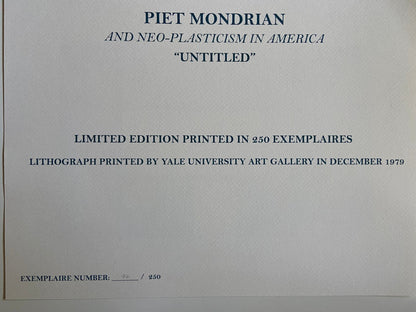 Piet Mondrian Lithograph Yale 1979 Numbered Published 250 Ex