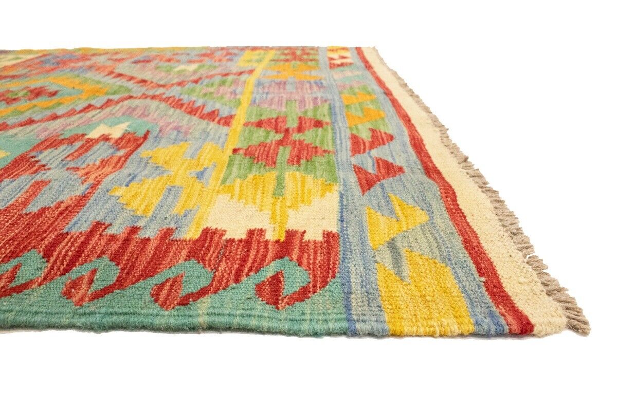 Multicolor Kilim Rug Geometric Design Office