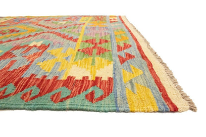 Multicolor Kilim Rug Geometric Design Office