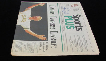 Larry Bird Hof Signed/Auto 2/5/1993 The Boston Globe Boston Celtics Jsa 189313