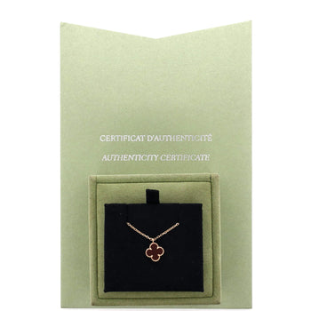 Van Cleef & Arpels Sweet Alhambra Pendant Necklace 18K Rose Gold And Carnelian