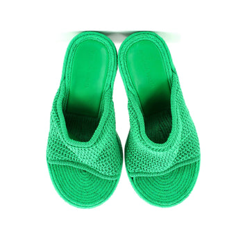 Bottega Veneta Women'S Slide Platform Wedge Sandals Knit Fabric