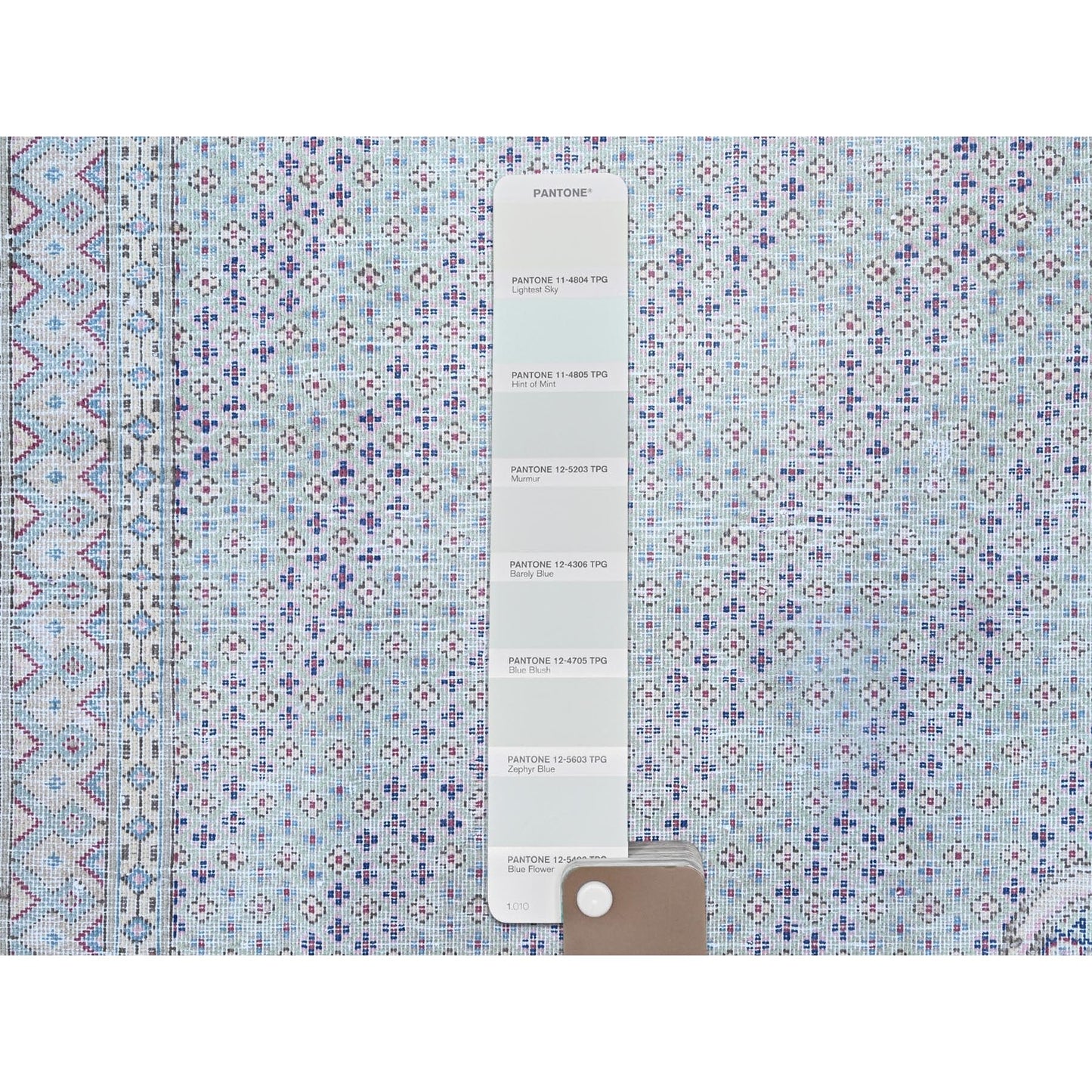 7'9"X10'1" Blue Vintage Zoroastrian Karman Pure Wool Hand Knotted Rug