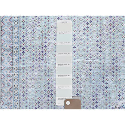 7'9"X10'1" Blue Vintage Zoroastrian Karman Pure Wool Hand Knotted Rug
