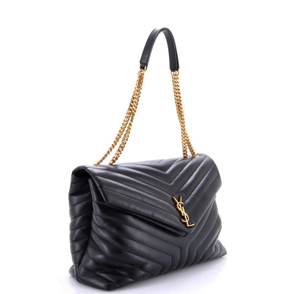 Saint Laurent Loulou Shoulder Bag Matelasse Chevron Leather Large