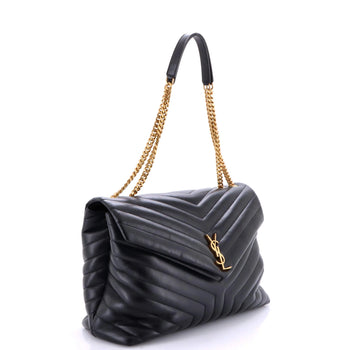 Saint Laurent Loulou Shoulder Bag Matelasse Chevron Leather Large