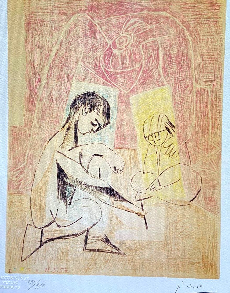 Pablo Picasso Coa Signed / Numbered In Pencil Crayon / Paul Klee