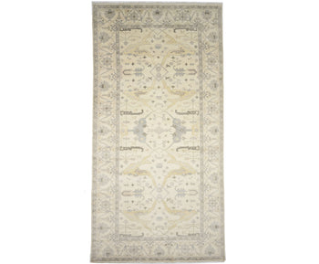Hand-Knotted Wool Floral Oushak Oriental Rug Rare